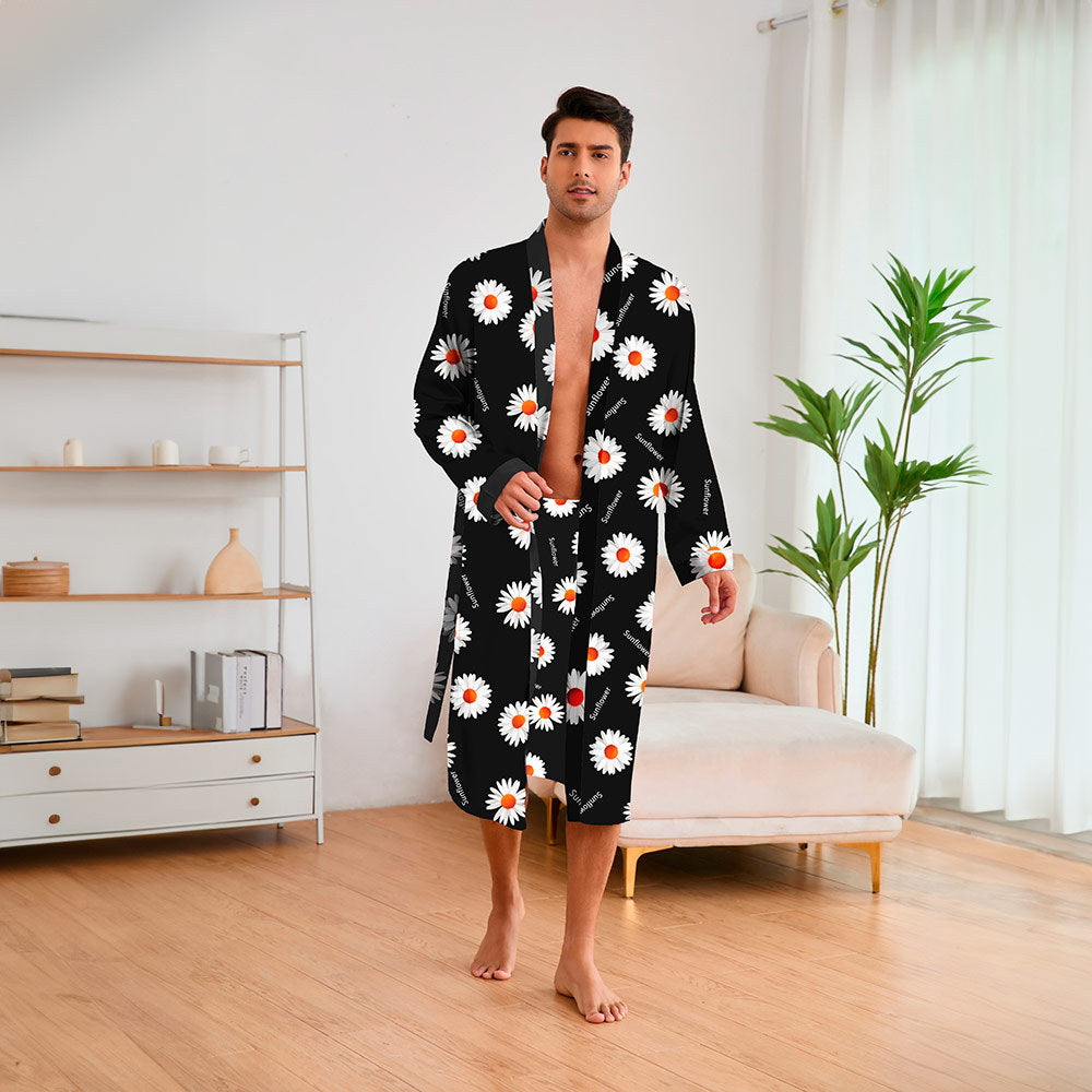 Herren Kimono mit modernem Muster und Gürtel – Shopnory