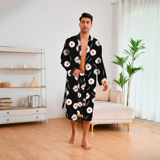 Herren Kimono mit modernem Muster und Gürtel – Shopnory
