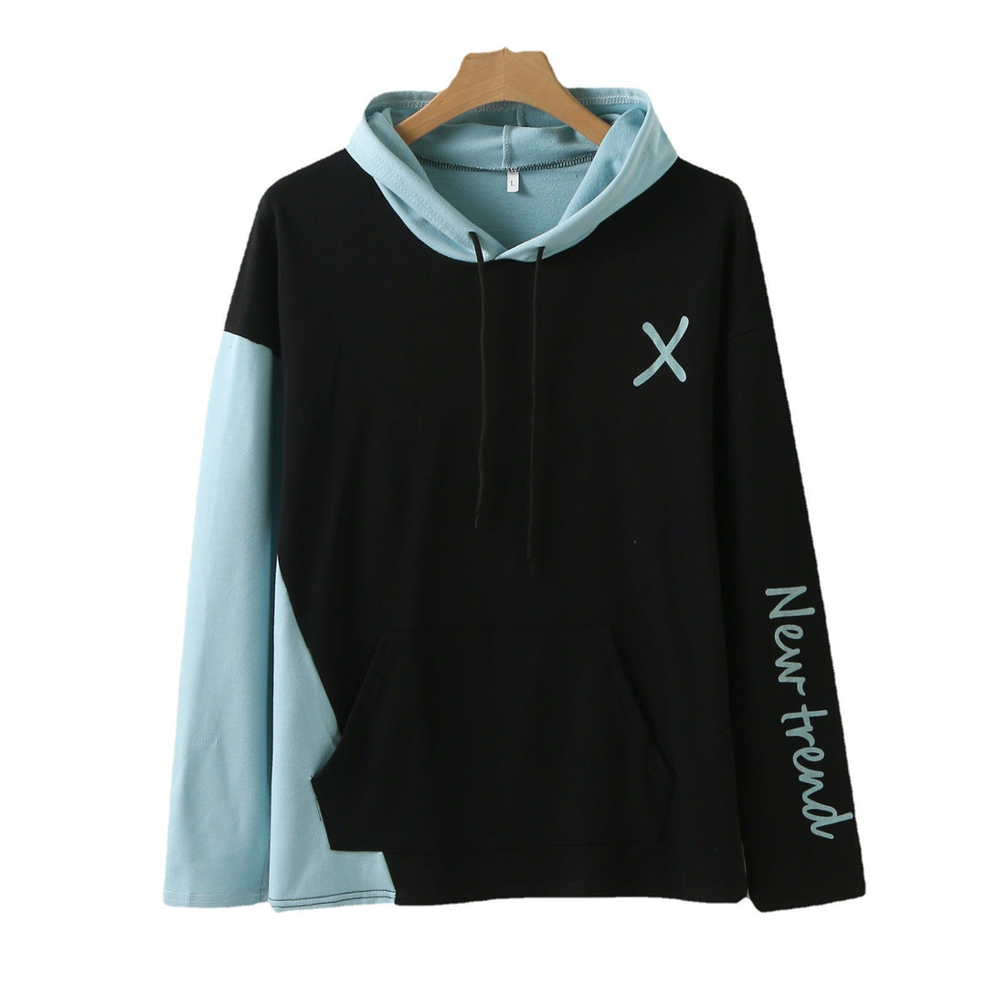 Damen Kapuzenpullover mit modernem Farbblockdesign und praktischer Kängurutasche
