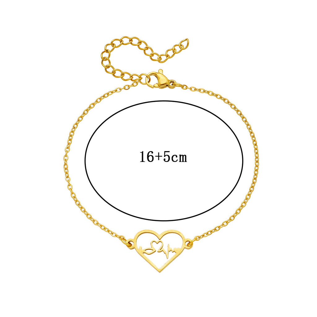 Damen Armband mit Herzschlag-Design aus hochwertigem Edelstahl Shop Nory