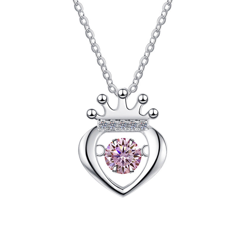Damen Halskette mit herzförmigem Anhänger und Krone Shop Nory