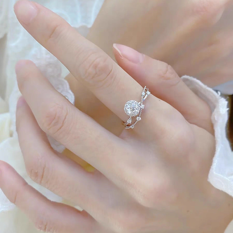 Damen zierlicher Ring mit funkelndem Kristallbesatz Shop Nory