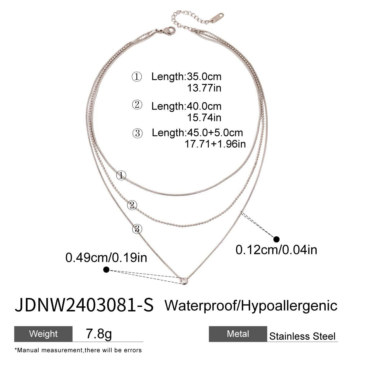 Damen Halskette mit drei individuell einstellbaren Längen und hypoallergenen Eigenschaften Shop Nory