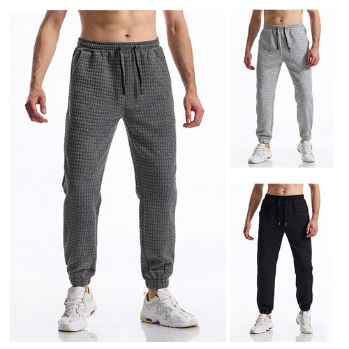 Herren Strukturierte Waffel-Jogginghose mit elastischem Bund und schmal zulaufendem Bein Shop Nory