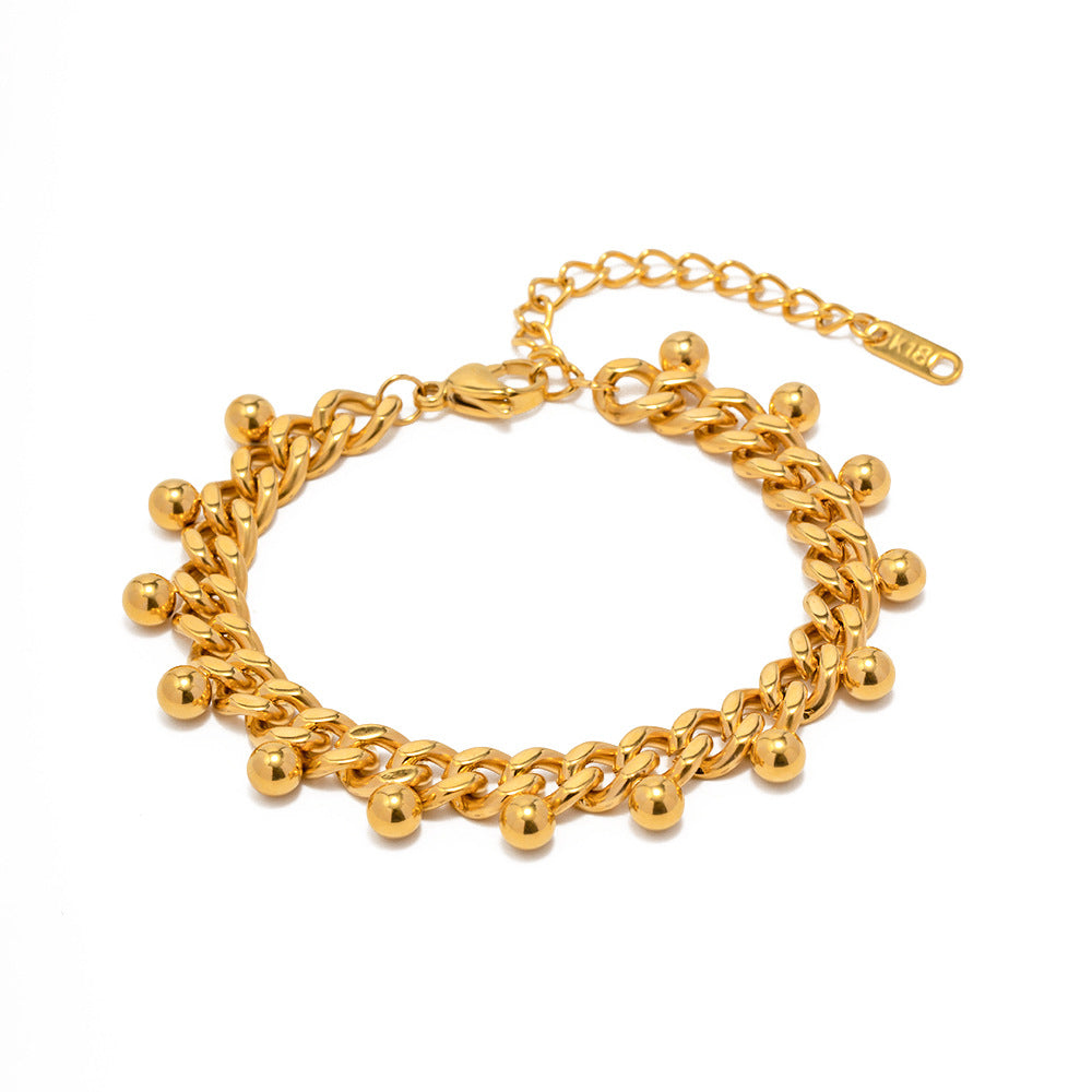 Damen Armband mit elegantem Gliederdesign und stilvollen Perlenakzenten Shop Nory