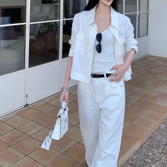 Damen Lässige und stilvolle Leinenjacke Shop Nory