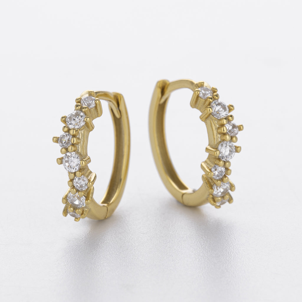 Damen Creolen mit funkelnden Zirkonen und hochwertigem 925 Sterling Silber Shop Nory