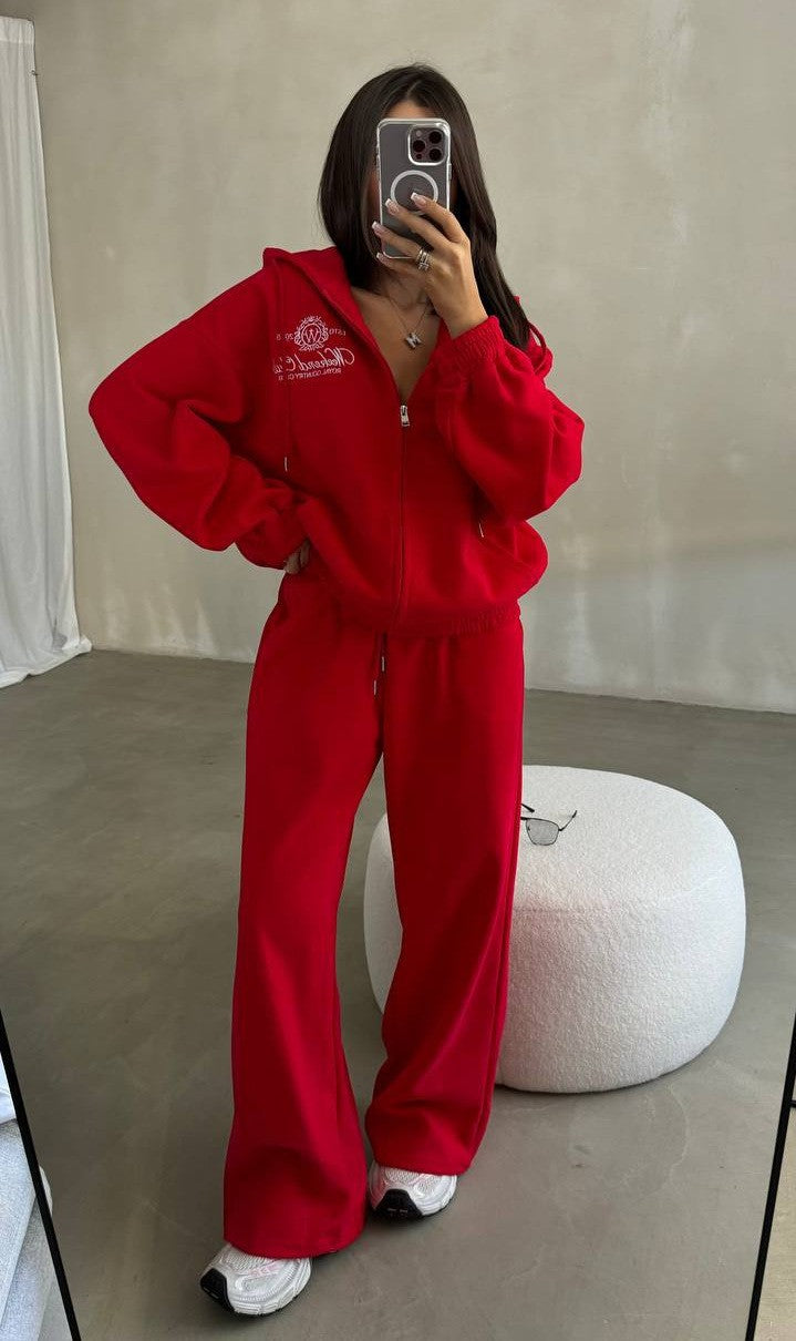Damen Weiches Oversize-Kapuzen-Sweatjacken-Set mit weiter Jogginghose Shop Nory