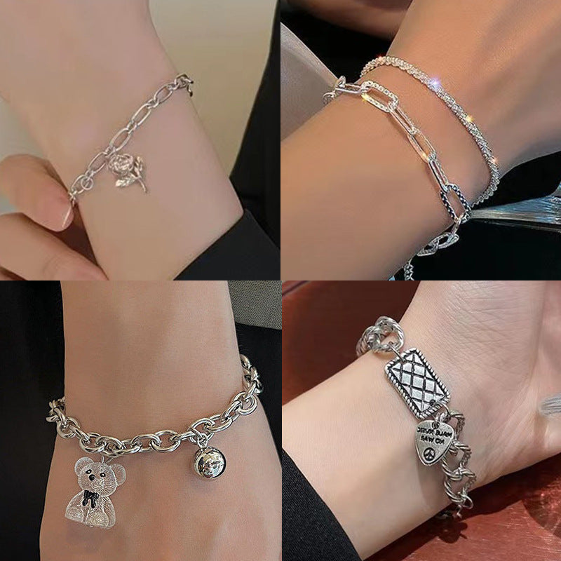 Damenarmband mit charmantem Bärenanhänger aus hochwertigem Edelstahl Shop Nory