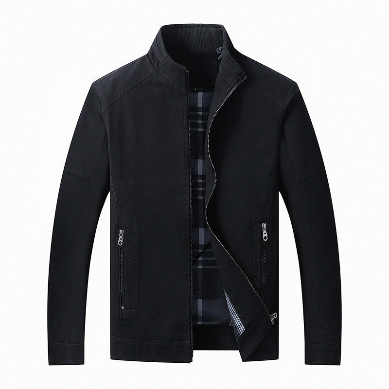 Herren funktionaler Canvas-Zip-Blouson mit Stehkragen und verdeckten Reißverschlusstaschen Shop Nory