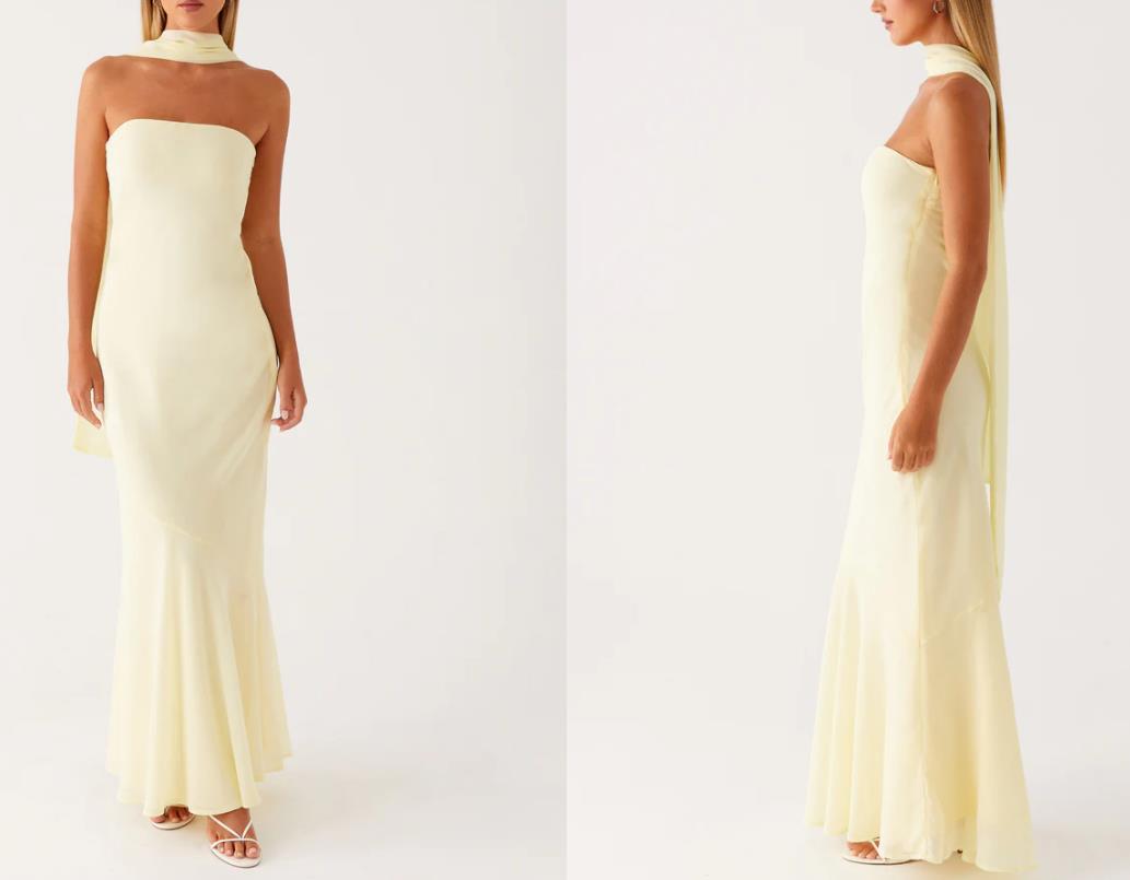 Damen Elegantes Langarm Abendkleid im Blumendesign