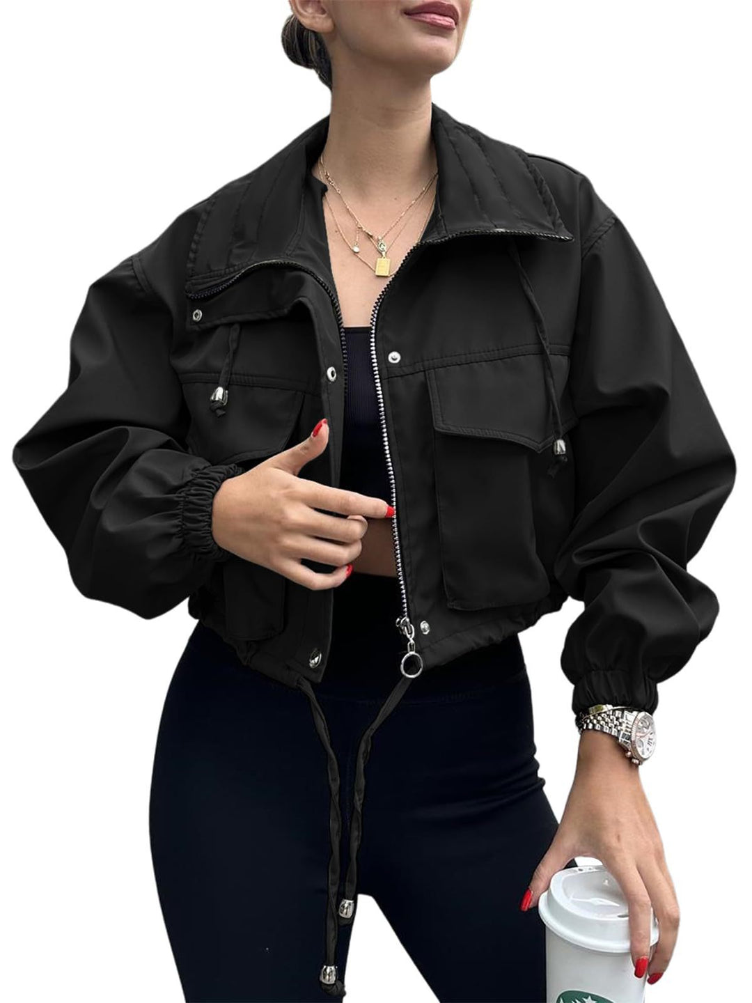 Damen Modische und sportliche Kurzjacke