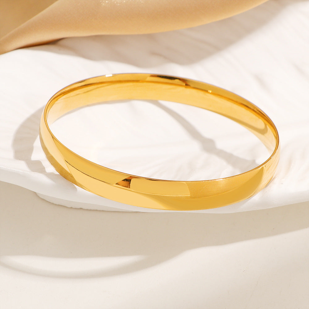 Damen Schlichte Minimalistische Gold Armreif Shop Nory