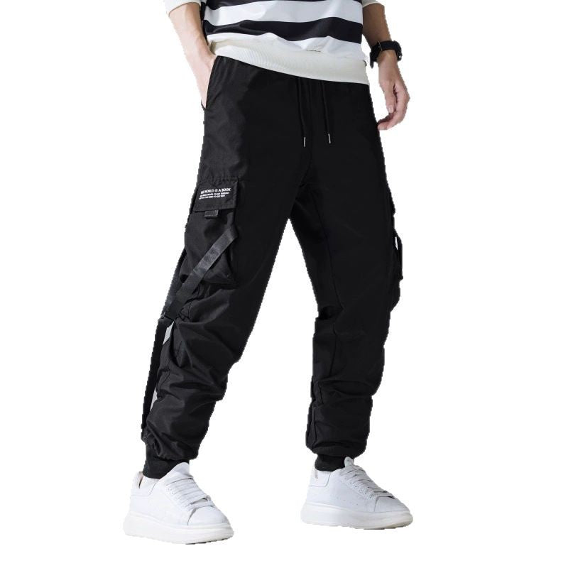 Herren Tech-Cargo-Jogginghose mit Multifachtaschen, Zugbändern & elastischen Bündchen Shop Nory