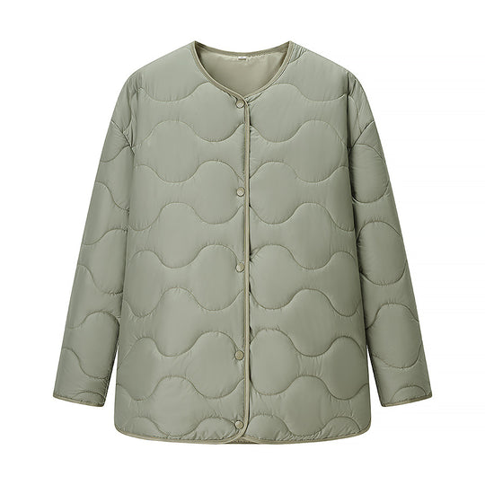 Damen Steppjacke Longline mit Oversize‑Silhouette und Druckknopfverschluss Shop Nory