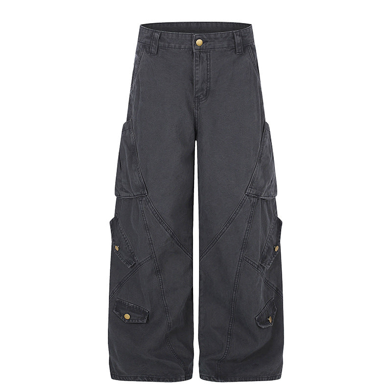 Damen Weite High‑Waist Cargo‑Culottehose mit Multi‑Taschen Shop Nory