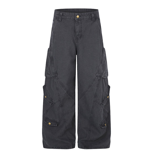 Damen Weite High‑Waist Cargo‑Culottehose mit Multi‑Taschen Shop Nory