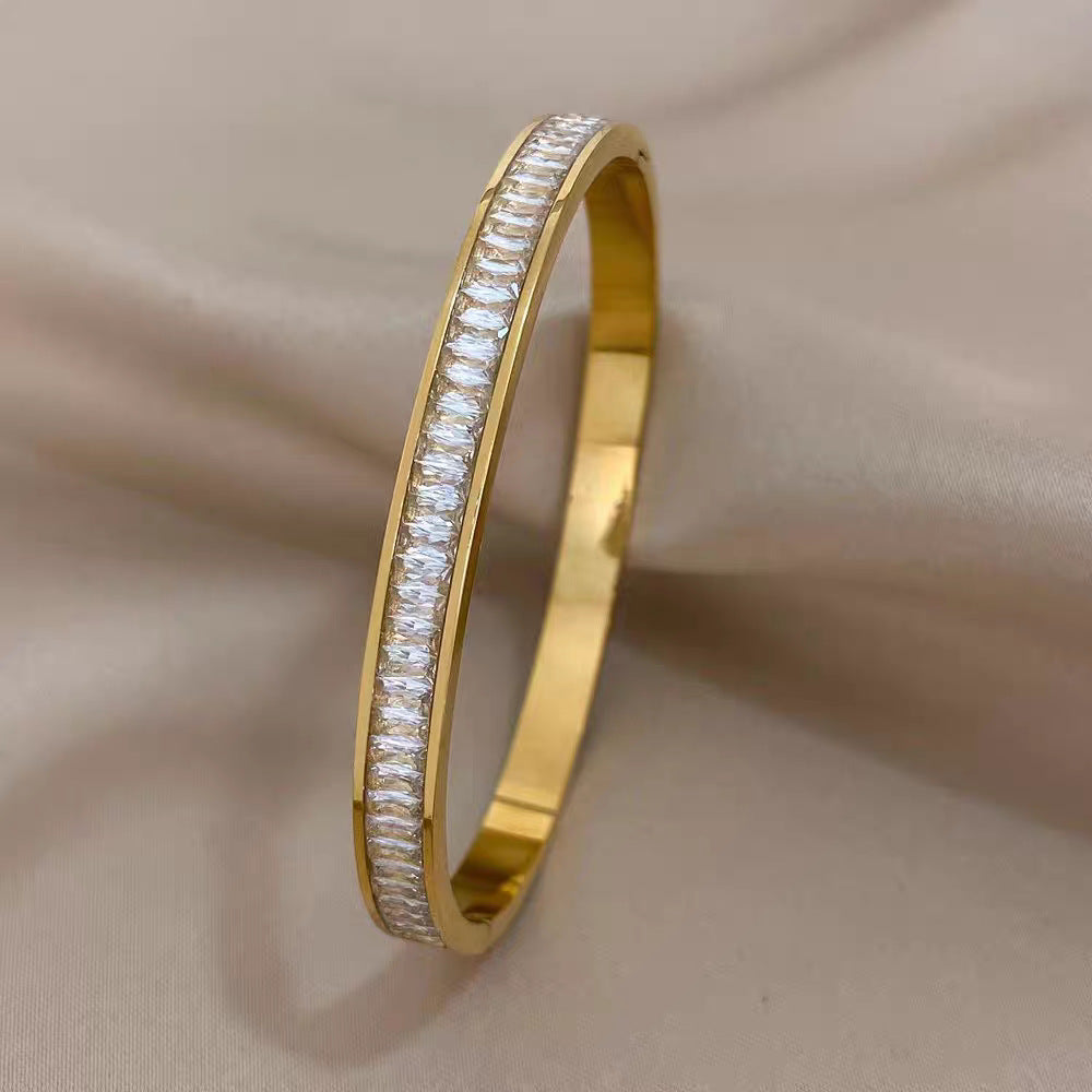 Damen Elegante Kristall-verzierte Armreif Bracelet Shop Nory
