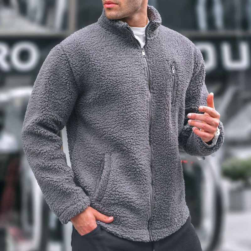 Herren kuschelige Fleecejacke mit praktischem Reißverschluss
