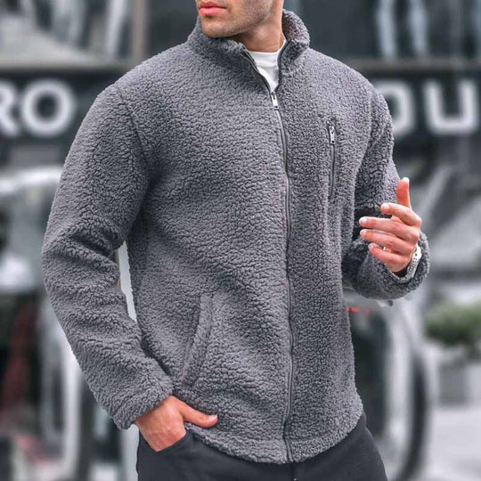 Herren kuschelige Fleecejacke mit praktischem Reißverschluss