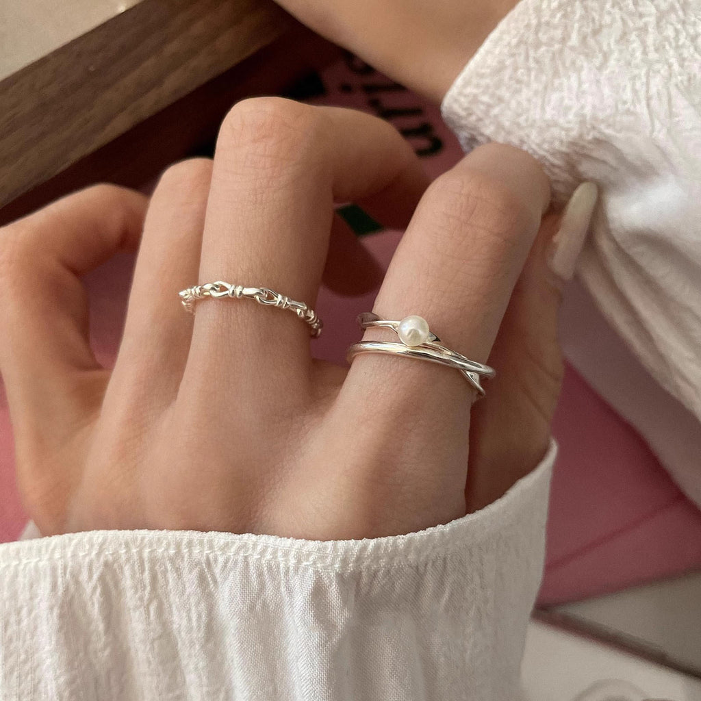 Damen Zierlicher Ring mit elegantem Perlendesign Shop Nory