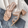 Damen elegante Absatzsandalen mit raffinierten Riemen