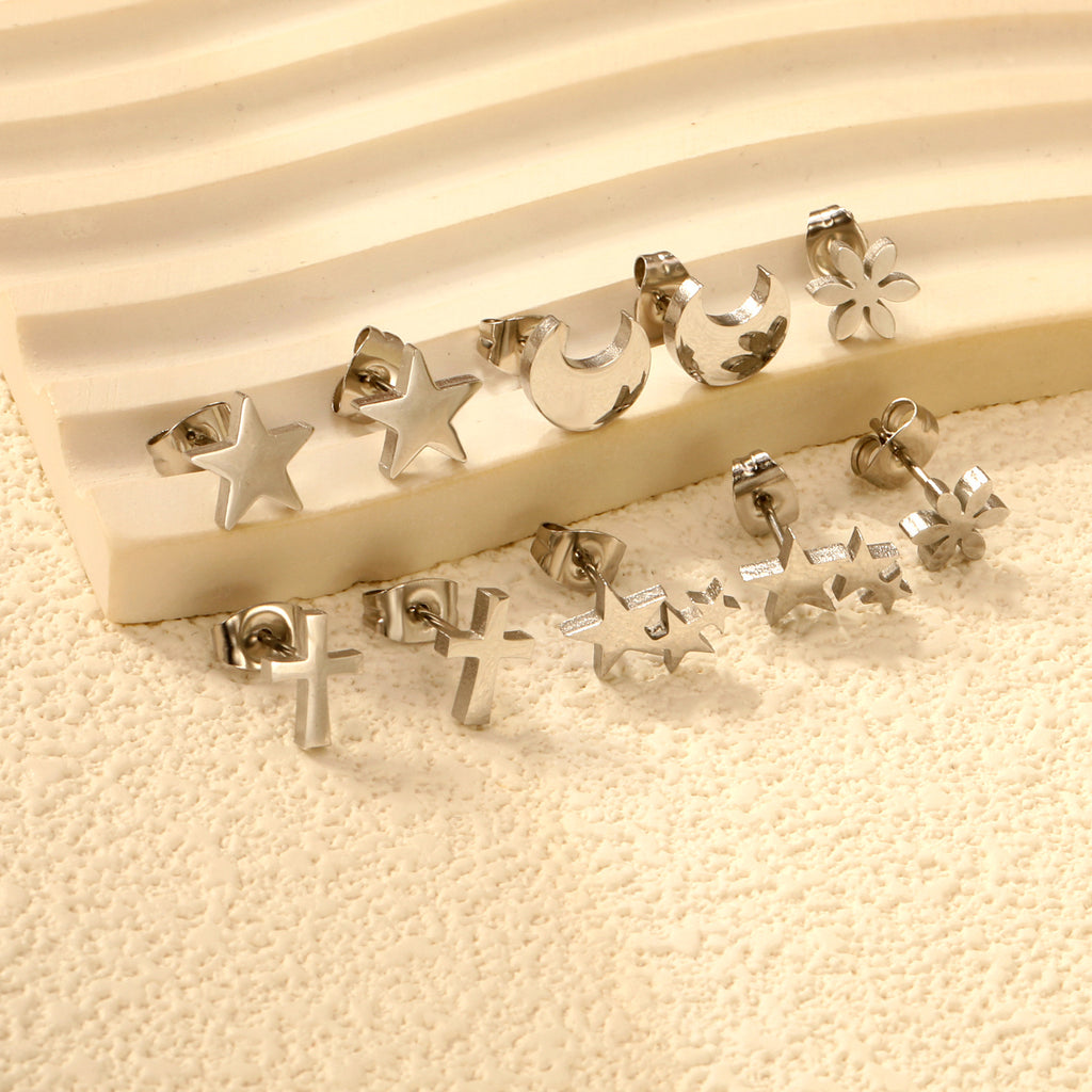 Damen hypoallergene Edelstahl Ohrstecker Set Shop Nory