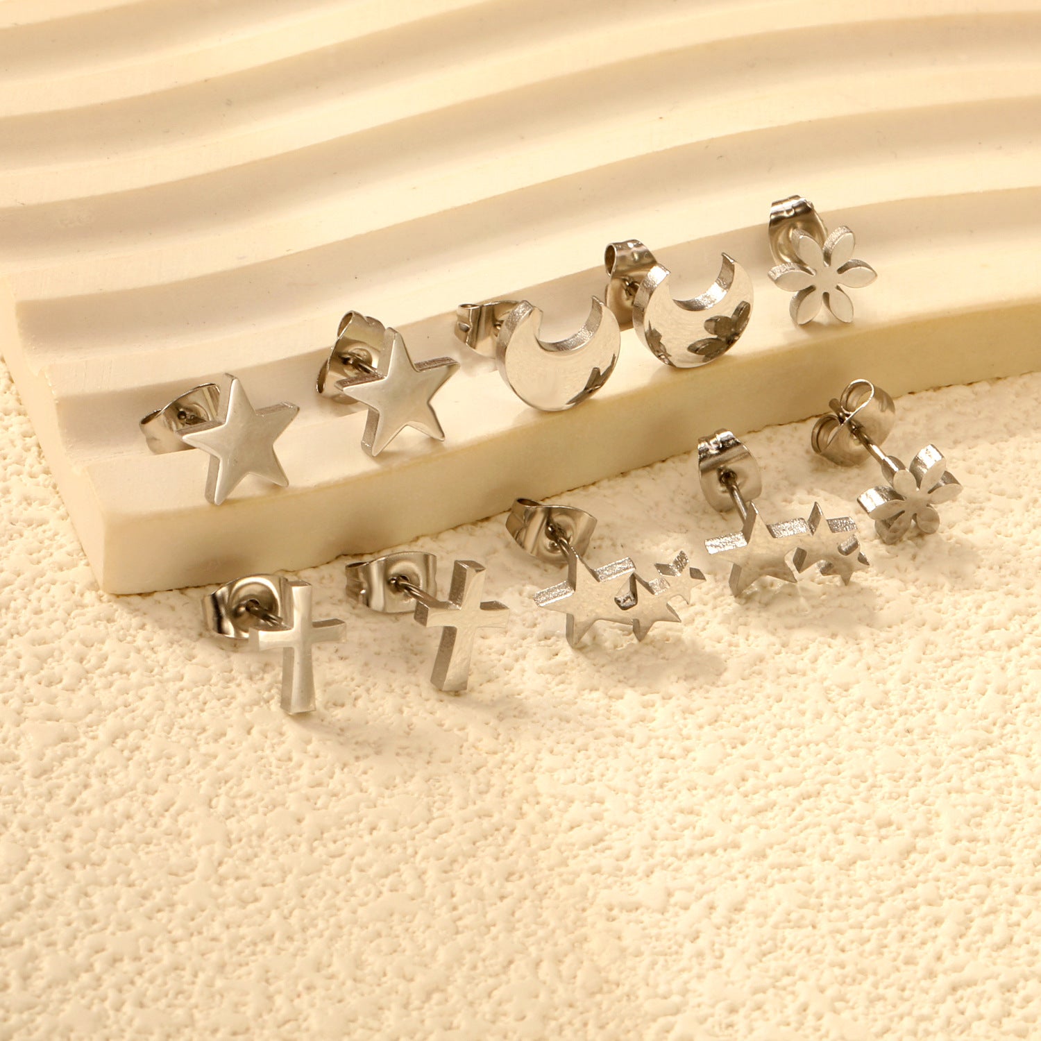 Damen hypoallergene Edelstahl Ohrstecker Set Shop Nory