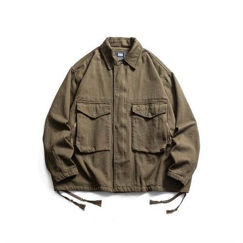 Herren Boxy-Utility-Blousonjacke aus Canvas mit aufgesetzten Pattentaschen und Kordelzugsaum Shop Nory