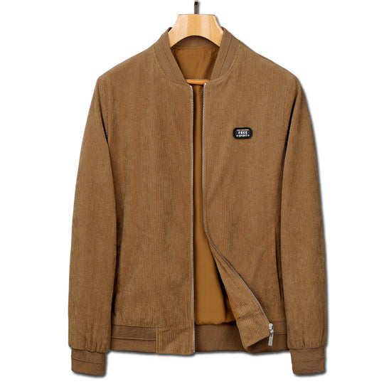 Herren Kord-Bomberjacke mit Reißverschluss, Rippbündchen und leichter Wattierung Shop Nory