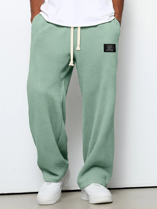 Herren nan lässige Waffelstruktur Lounge-Hose mit Kordelzug, elastischem Bund und weiter Passform Shop Nory