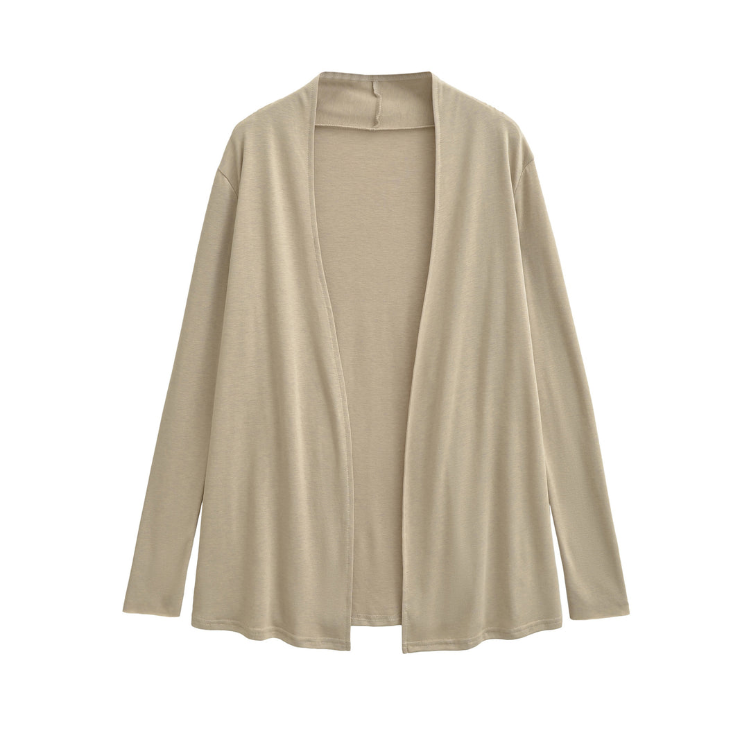 Damen Offener fließender Jersey-Cardigan mit Wasserfallkante Shop Nory