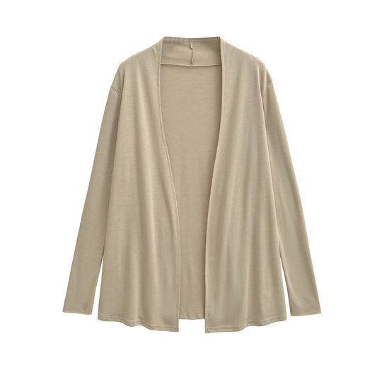 Damen Offener fließender Jersey-Cardigan mit Wasserfallkante Shop Nory