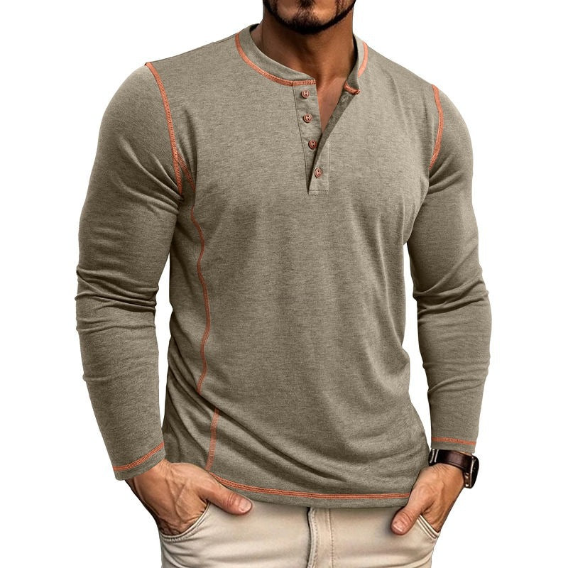 Herren Langarmshirt mit Knopfleiste