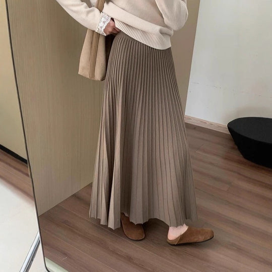 Damen Fließender Midirock mit elegantem Plissee Shop Nory