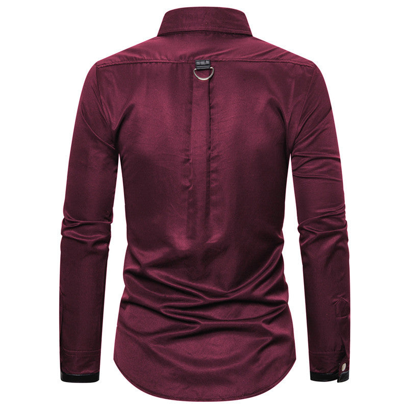 Herren Designerhemd mit eleganter Kunststoffgarnitur und kontrastierenden Belegen