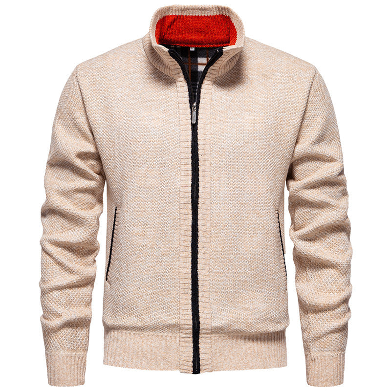 Herren Strickjacke mit hohem Kragen und praktischem Reißverschluss Shopnory