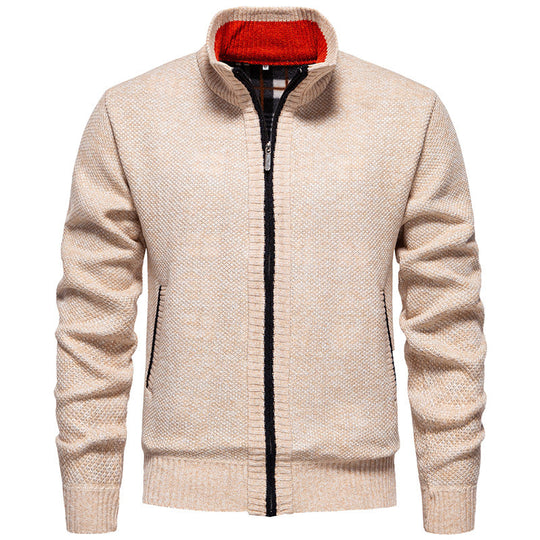 Herren Strickjacke mit hohem Kragen und praktischem Reißverschluss Shopnory