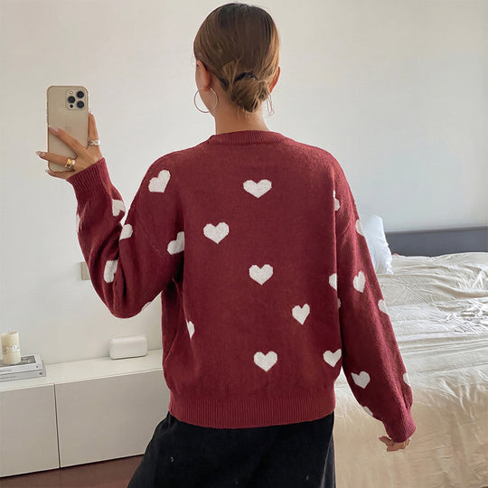 Damen Pullover mit Herzdesign Shop Nory