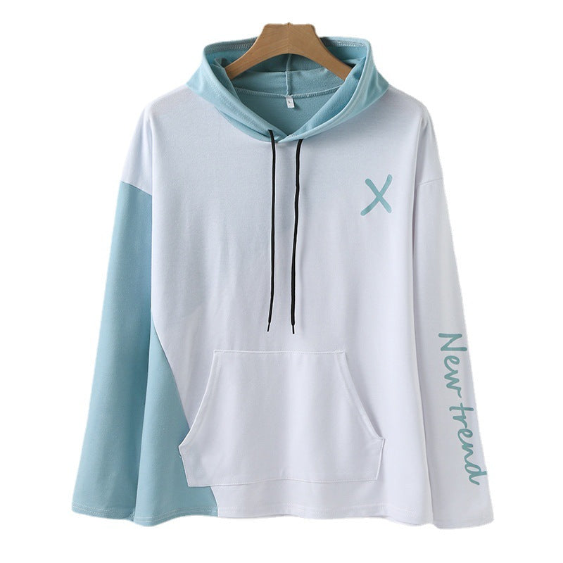 Damen Kapuzenpullover mit modernem Farbblockdesign und praktischer Kängurutasche