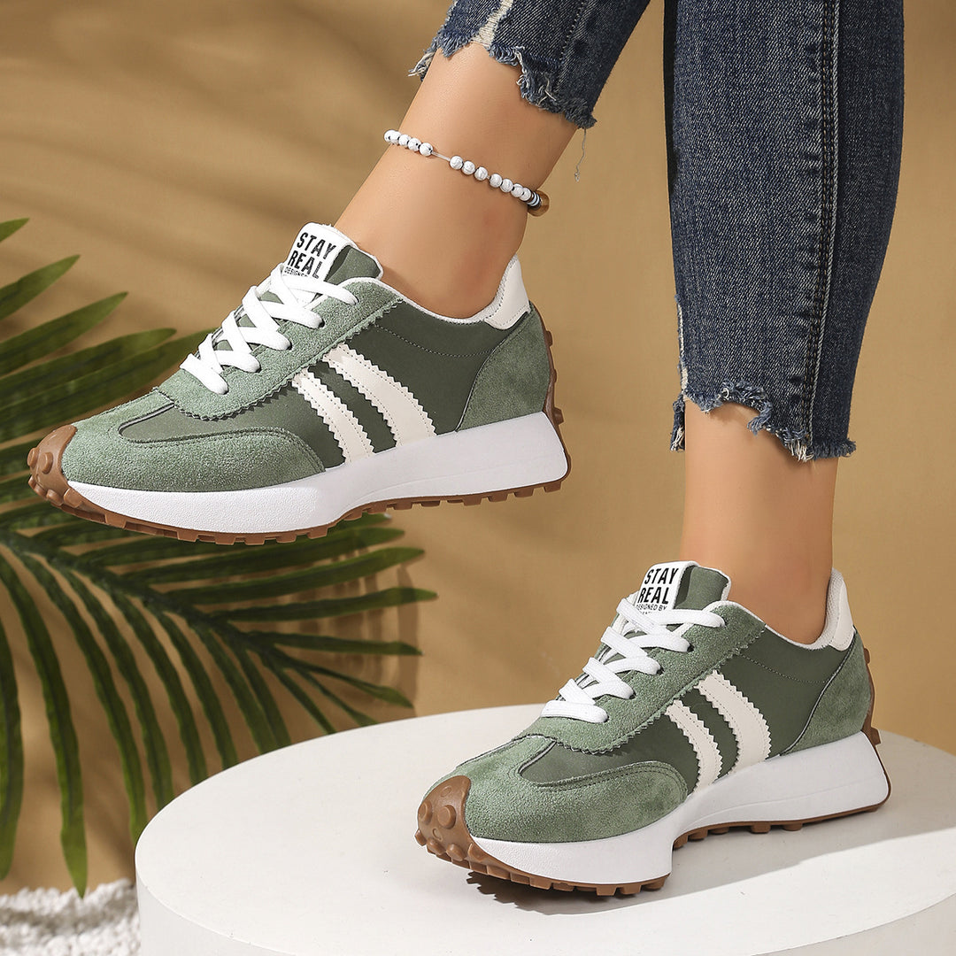 Damen Retro-Plateau-Sneaker mit Velours- und Mesh-Mix Shop Nory