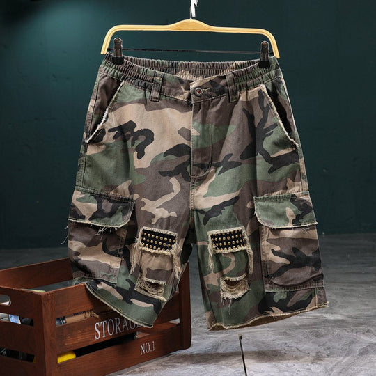 Herren Cargoshorts mit angesagtem Camouflage-Muster und robusten Taschen