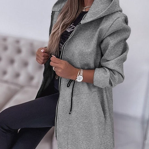 Damen Leichter Kapuzenparka mit Tunnelzug und Zweifachreißverschluss Shop Nory