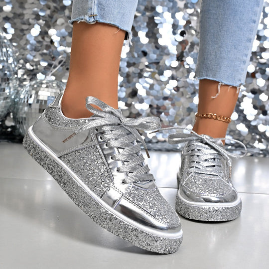Damen Glitzernde Sneakers mit atmungsaktivem Innenfutter
