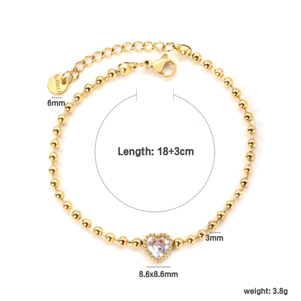 Damen zartes Armband mit herzförmigen Anhängern und filigranem Design Shop Nory