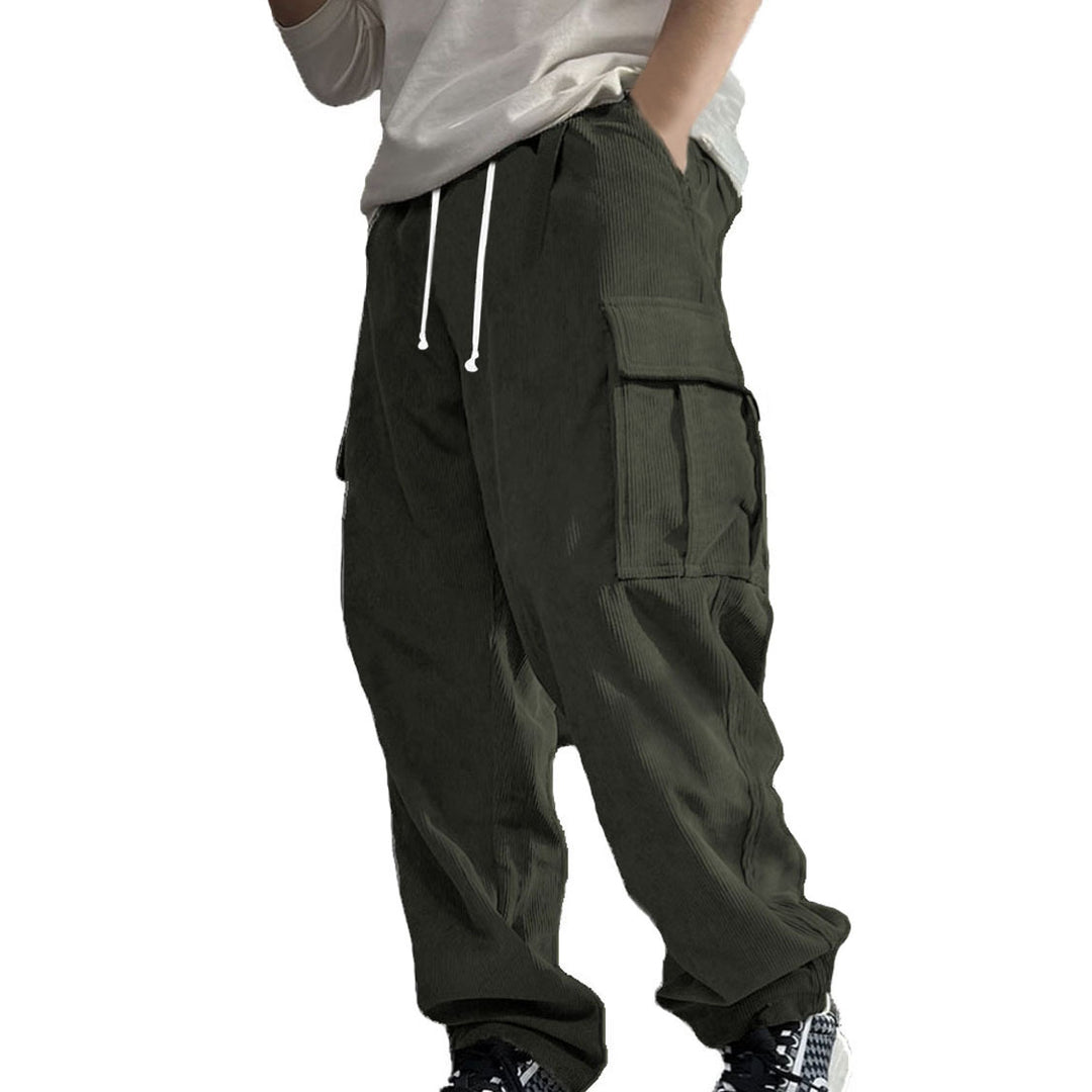 Herren Weite Cord-Cargo-Hose mit Tunnelzug, Elastikbund & Multifunktionstaschen Shop Nory