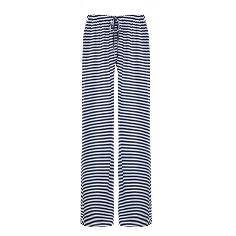 Damen Bequeme und luftige Sommerhose mit Streifenmuster und elastischem Bund