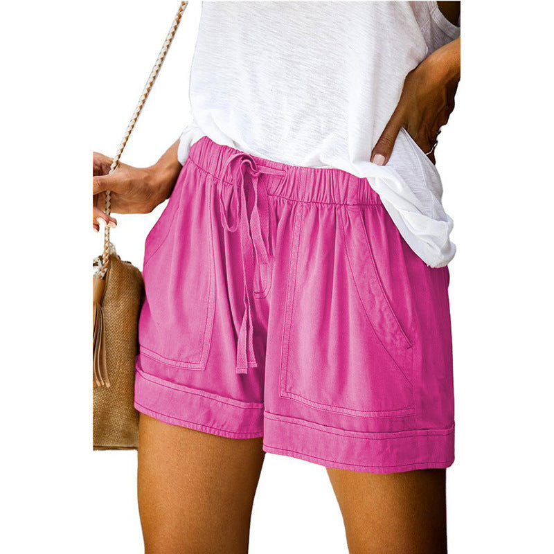 Damen Bequeme Sommer-Shorts mit elastischem Bund und praktischen Taschen