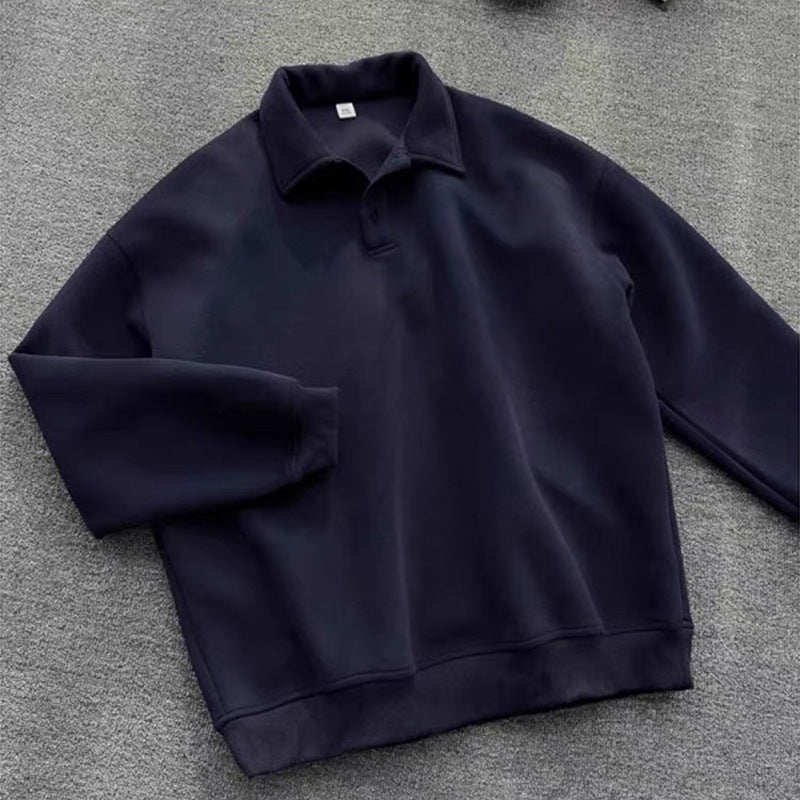 Herren Poloshirt-Sweatshirt mit Hemdkragen und Oversize-Schnitt Shop Nory