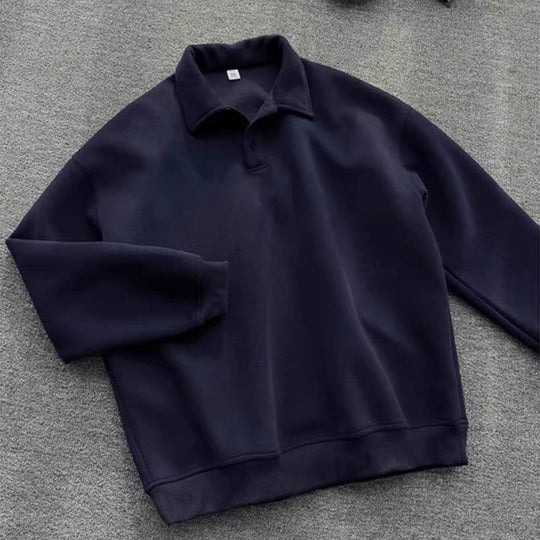 Herren Poloshirt-Sweatshirt mit Hemdkragen und Oversize-Schnitt Shop Nory